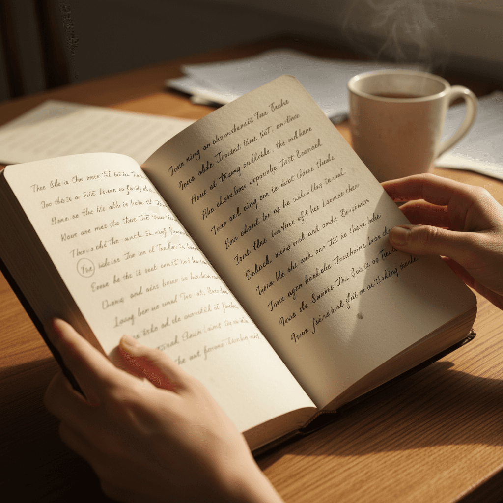 Analytical investment research with handwritten notes