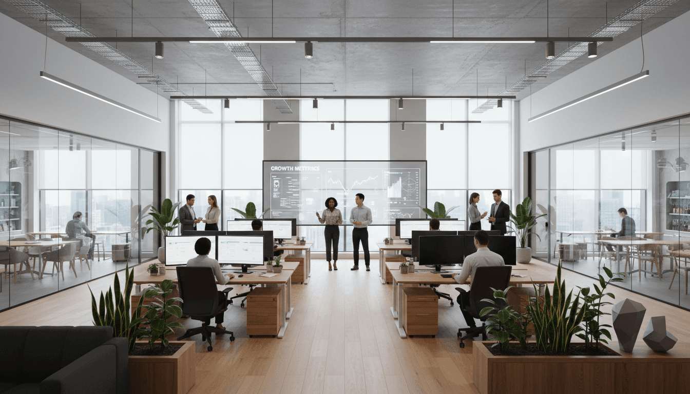 Modern glass office building in San Jose financial district