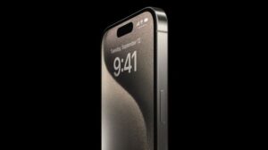 iPhone 15 Pro in titanium, with USB-C, starting at $999.